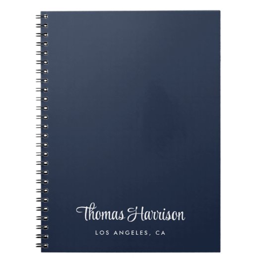 Stijlvol handtekeningscript Monogram Blauw Notitieboek (Voorkant)