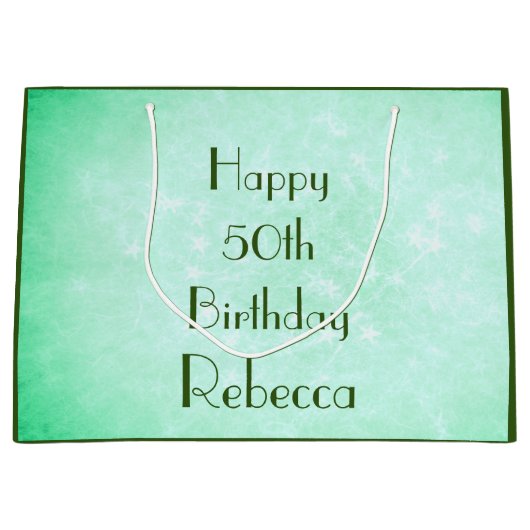 Stijlvol Happy 50th Birthday-ontwerp Groot Cadeauzakje (Voorkant)