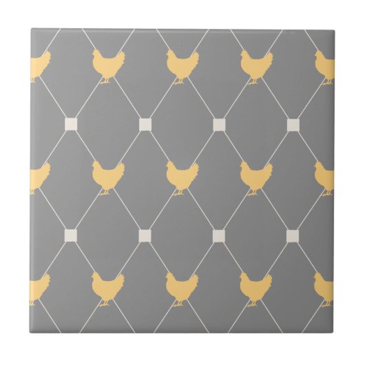 Stijlvol Harlequin Chicken Pattern Tegeltje (Voorkant)