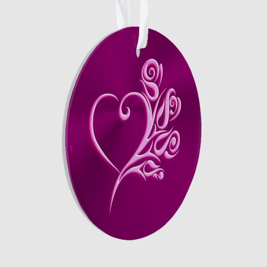 Stijlvol hart en Rozen, in reliëf gemaakt, effect Ornament (voorkant)