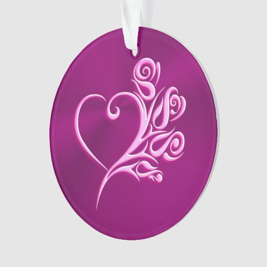 Stijlvol hart en Rozen, in reliëf gemaakt, effect Ornament (voorkant)