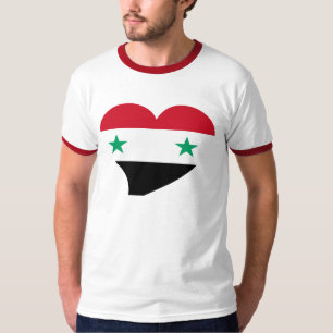 Stijlvol hart met Syrische vlag T-shirt