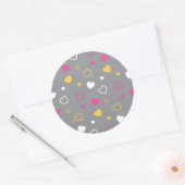 Stijlvol hartenpatroon 3 ronde sticker (Envelop)