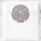 Stijlvol hartenpatroon 3 ronde sticker (Tas)