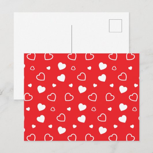 Stijlvol hartenpatroon 4 feestdagenkaart (Voorkant / Achterkant)