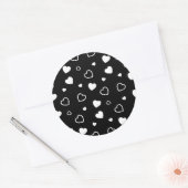 Stijlvol hartenpatroon 5 ronde sticker (Envelop)