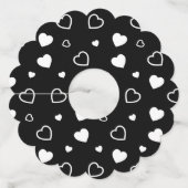 Stijlvol hartenpatroon 5 wijnglaslabel (Voorkant)