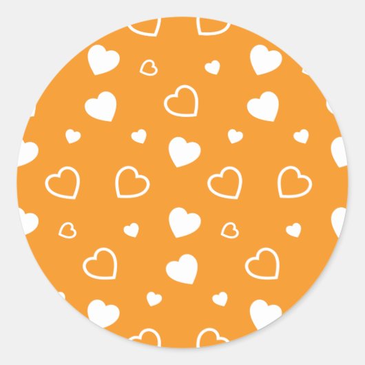Stijlvol hartenpatroon 8 ronde sticker (Voorkant)