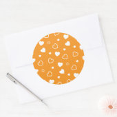Stijlvol hartenpatroon 8 ronde sticker (Envelop)