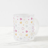 Stijlvol hartenpatroon matglas koffiemok (Voorkant rechts)