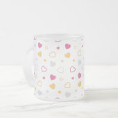 Stijlvol hartenpatroon matglas koffiemok (Voorkant links)