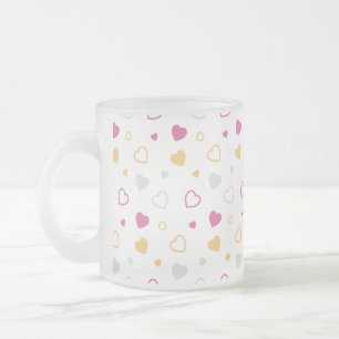 Stijlvol hartenpatroon matglas koffiemok