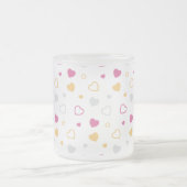 Stijlvol hartenpatroon matglas koffiemok (Center)