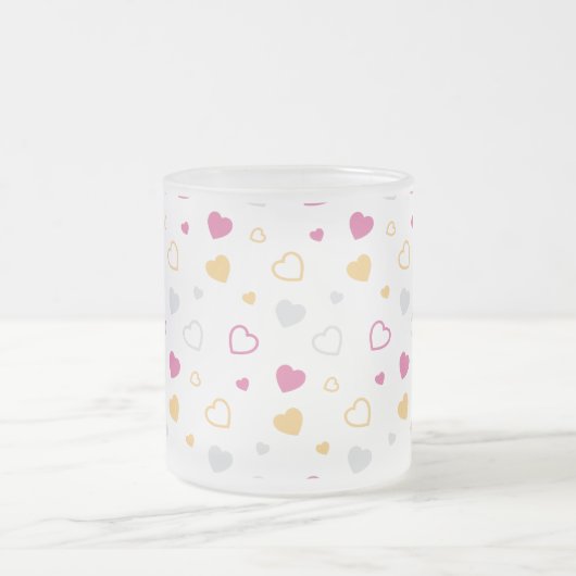 Stijlvol hartenpatroon matglas koffiemok (Center)