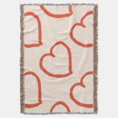 Stijlvol hartjes patroon rood op roze deken (Voorkant Verticaal)