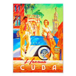 Stijlvol  Havana Streets Poster. Foto Afdruk