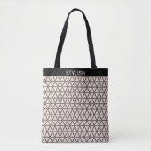 Stijlvol, heilig geometriepatroon op beige en brui tote bag (Voorkant)