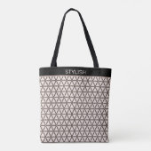 Stijlvol, heilig geometriepatroon op beige en brui tote bag (Achterkant)