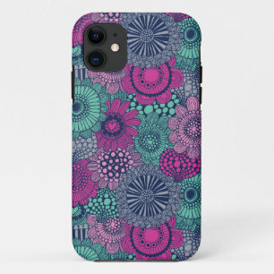 Stijlvol helder patroon van prachtige bloemen iPhone 11 hoesje