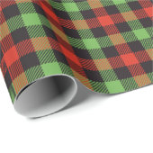Stijlvol helder rood & groen geruite cadeau cadeaupapier (Rol Hoek)