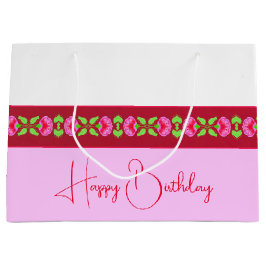 Stijlvol, helder roze en geplateerd groot cadeauzakje