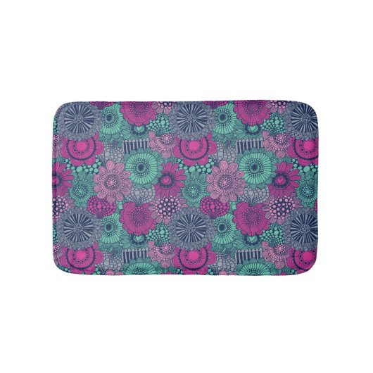 Stijlvol heldere patroon van prachtige bloemen badmat (Voorkant)