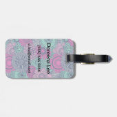 Stijlvol heldere patroon van prachtige bloemen bagagelabel (Achterkant horizontaal)