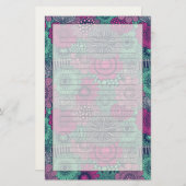 Stijlvol heldere patroon van prachtige bloemen briefpapier (Voorkant / Achterkant)