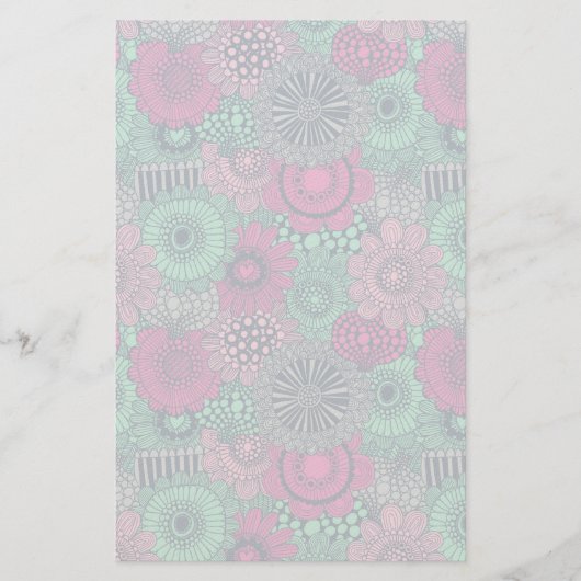 Stijlvol heldere patroon van prachtige bloemen briefpapier (Voorkant)