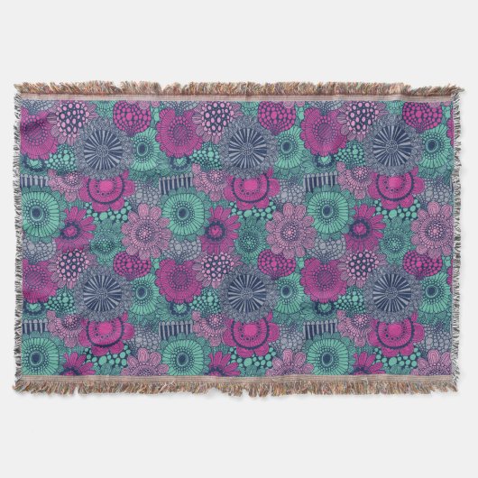 Stijlvol heldere patroon van prachtige bloemen deken (Voorkant)