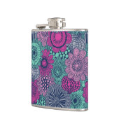 Stijlvol heldere patroon van prachtige bloemen heupfles (Links)