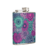 Stijlvol heldere patroon van prachtige bloemen heupfles (Rechts)