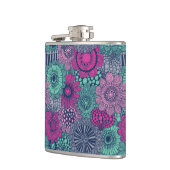 Stijlvol heldere patroon van prachtige bloemen heupfles (Links)