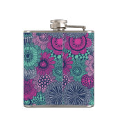 Stijlvol heldere patroon van prachtige bloemen heupfles (Achterkant)