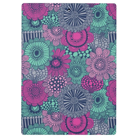Stijlvol heldere patroon van prachtige bloemen klembord (Achterkant)