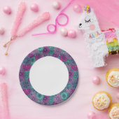 Stijlvol heldere patroon van prachtige bloemen papieren bordje (Feest)