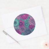 Stijlvol heldere patroon van prachtige bloemen ronde sticker (Envelop)