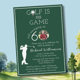 Stijlvol heren golf foto 60ste verjaardagsfeest kaart