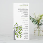 Stijlvol Herfst Green Tree Wedding Program Programmakaart (Staand voorkant)