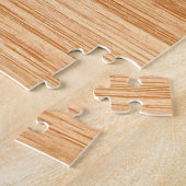 Stijlvol hertenkop licht houtnerfprint legpuzzel (Zijkant)