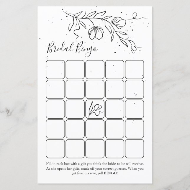 Stijlvol het bloeien takbingo van het vrijgezellen (Voorkant)