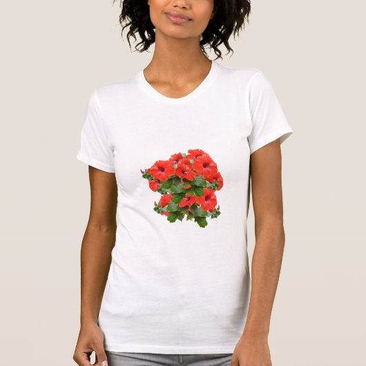 Stijlvol Hibiscus Blooms Floral Greenery Garden Fu T-shirt (Voorkant)