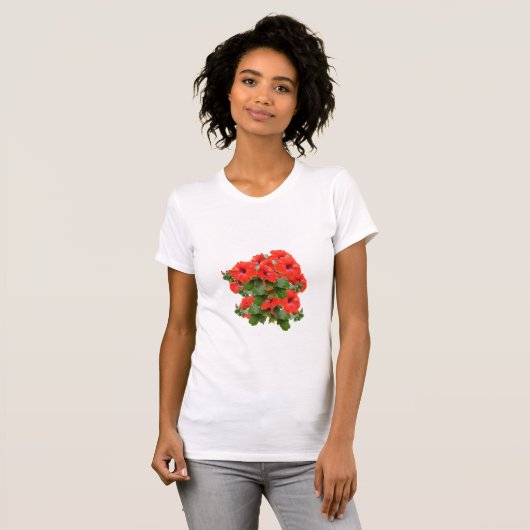 Stijlvol Hibiscus Blooms Floral Greenery Garden Fu T-shirt (Voorkant volledig)