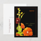 Stijlvol Hollyhock Floral Wedding RSVP Uitnodiging Briefkaart (Voorkant / Achterkant)