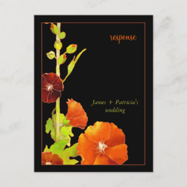 Stijlvol Hollyhock Floral Wedding RSVP Uitnodiging Briefkaart