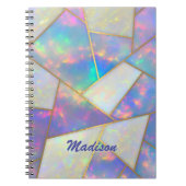 Stijlvol holografisch agaat geometrisch schetsboek notitieboek (Voorkant)