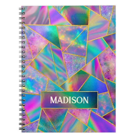 Stijlvol holografisch chic faux goud schetsboek notitieboek (Voorkant)