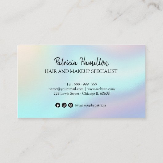 Stijlvol holografisch Hartelijk dank voor uw aanko Visitekaartje (Achterkant)