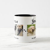 Stijlvol | Hond | 4 Foto-collage Tweekleurige Koffiemok (Center)
