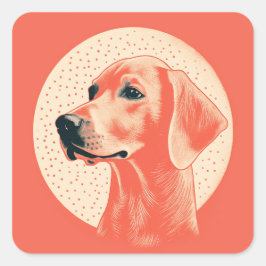  stijlvol hondenportret vierkante sticker